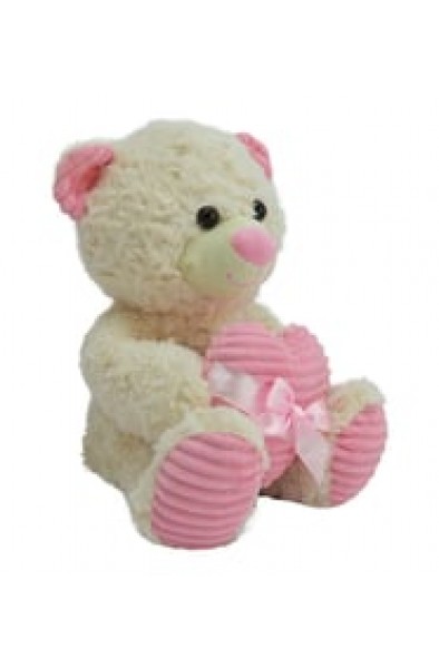 kalpli kahverengi pembe peluş ayı