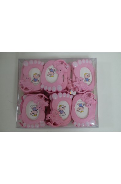 Pembe Ayak Desenli Doğum Süsü