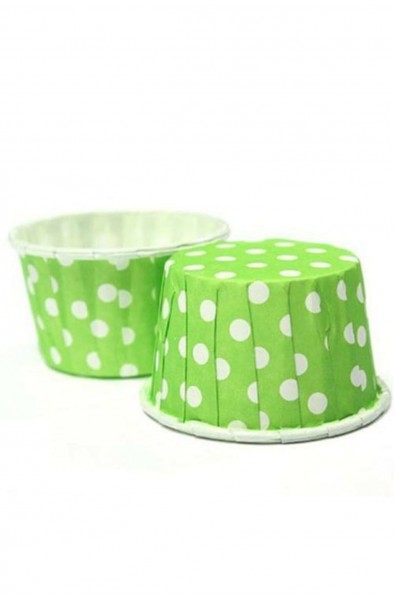 Cupcake kalıbı 5 cm Yeşil Puantiyeli