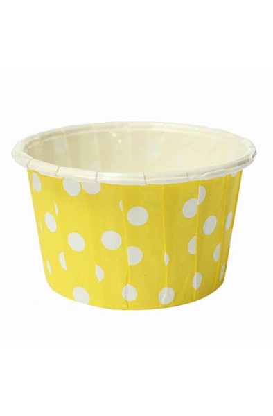 Cupcake kalıbı 5 cm Sarı Puantiyeli