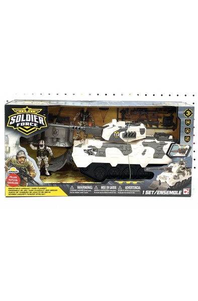 beyaz tank arabası sesli ışıklı 