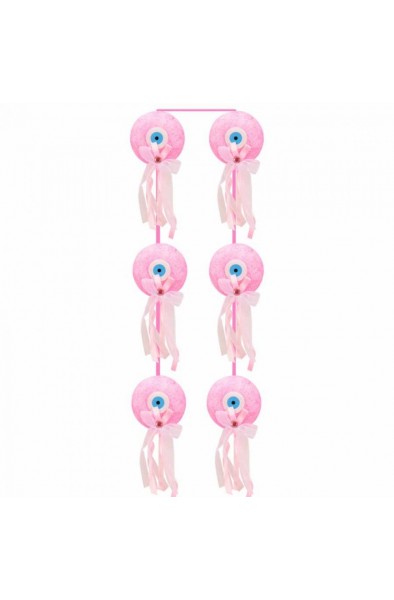 22 Cm Pembe 5 li Strafor Nazar Boncuğu Sarkıt